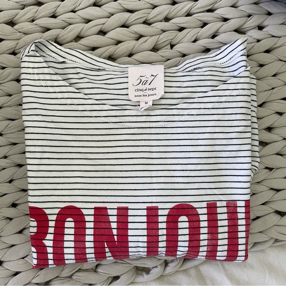 J. Crew like 3/4 sleeve stripe shirt - Picture 2 of 5